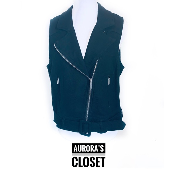 Mossimo M Black Knit Moto Vest Belt - Picture 2 of 3